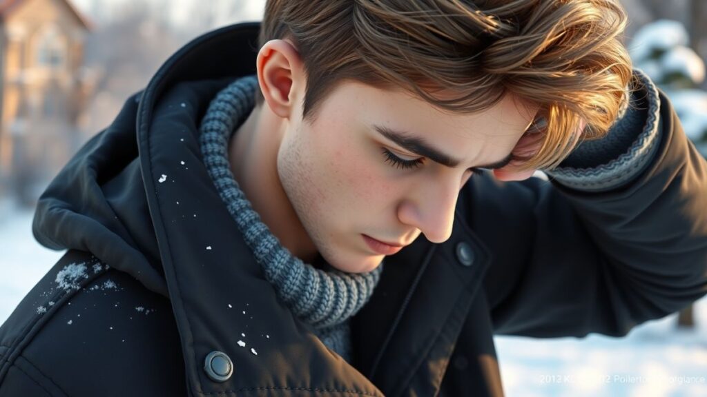 Why does dandruff in the hair worsen during the cold season