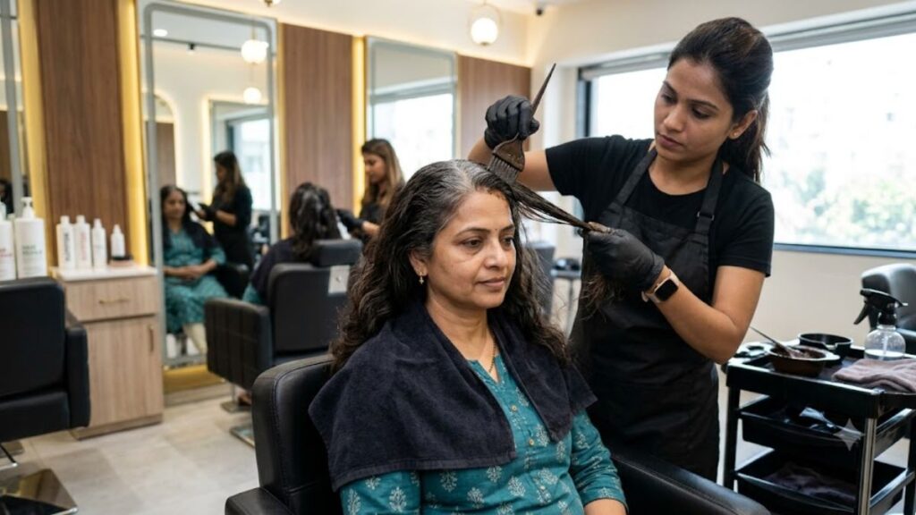 हेयर कलर करने से महिलाओं में सफेद बाल